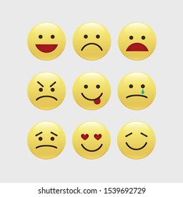 Set of smile icons. emoji. emoticons