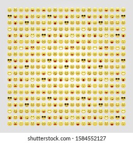 Set of smile icons. emoji. emoticons