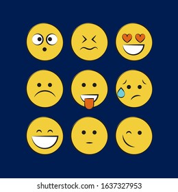 Set of smile icons. emoji. emoticons