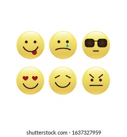 Set of smile icons. emoji. emoticons