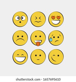 Set of smile icons. emoji. emoticons.