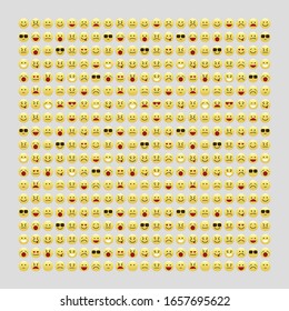 Set of smile icons. emoji. emoticons.