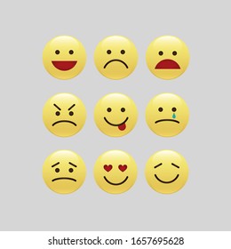 Set of smile icons. emoji. emoticons.