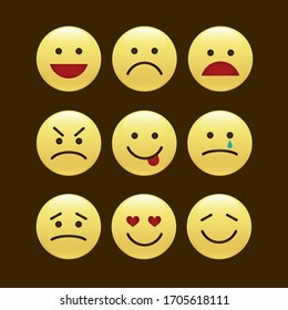 Set of smile icons. emoji. emoticons