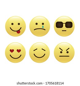 Set of smile icons. emoji. emoticons