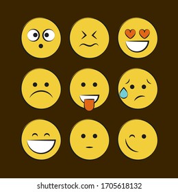 Set of smile icons. emoji. emoticons