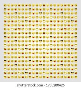 Set of smile icons. emoji. emoticons