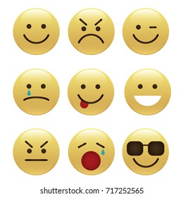 Set of smile icons. emoji. emoticons