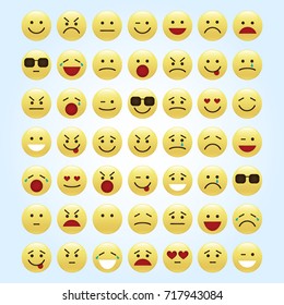Set of smile icons. emoji. emoticons