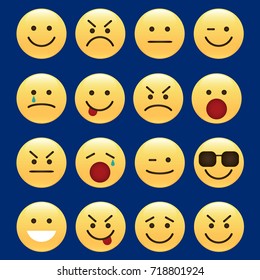Set of smile icons. emoji. emoticons