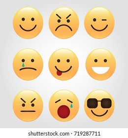 Set of smile icons. emoji. emoticons