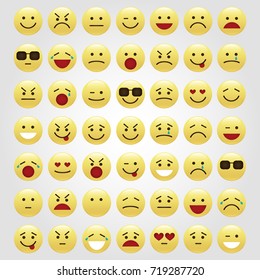 Set of smile icons. emoji. emoticons