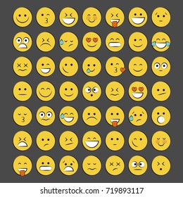 Set of smile icons. emoji. emoticons