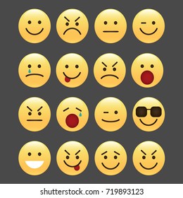 Set of smile icons. emoji. emoticons