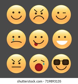 Set of smile icons. emoji. emoticons