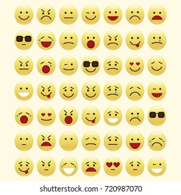Set of smile icons. emoji. emoticons
