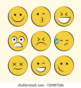Set of smile icons. emoji. emoticons