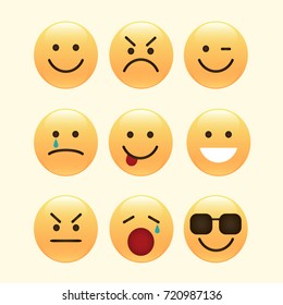 Set of smile icons. emoji. emoticons