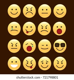 Set of smile icons. emoji. emoticons