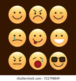 Set of smile icons. emoji. emoticons