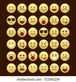 Set of smile icons. emoji. emoticons
