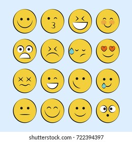 Set of smile icons. emoji. emoticons