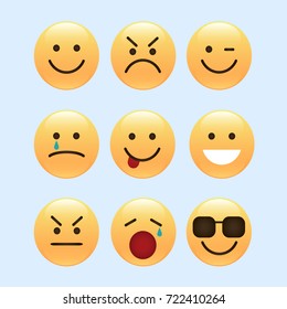 Set of smile icons. emoji. emoticons