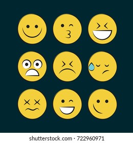 Set of smile icons. emoji. emoticons