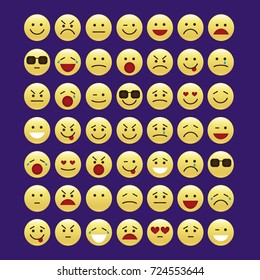 Set of smile icons. emoji. emoticons