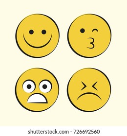 Set of smile icons. emoji. emoticons