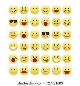 Set of smile icons. emoji. emoticons