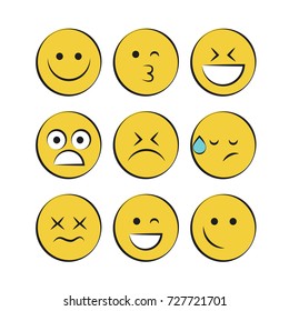 Set of smile icons. emoji. emoticons