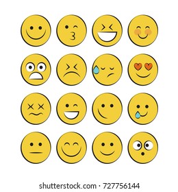 Set of smile icons. emoji. emoticons