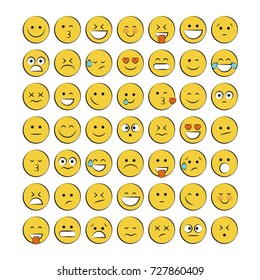 Set of smile icons. emoji. emoticons