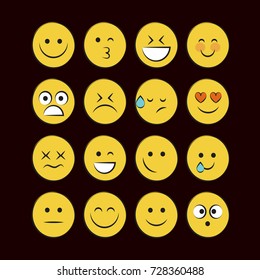 Set of smile icons. emoji. emoticons