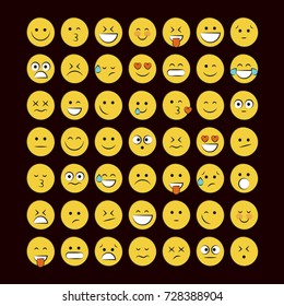 Set of smile icons. emoji. emoticons