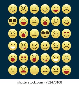 Set of smile icons. emoji. emoticons