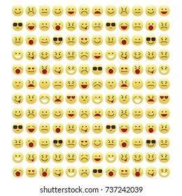 Set of smile icons. emoji. emoticons