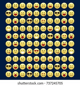 Set of smile icons. emoji. emoticons