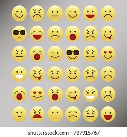 Set of smile icons. emoji. emoticons