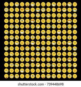 Set of smile icons. emoji. emoticons