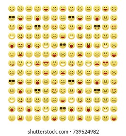 Set of smile icons. emoji. emoticons