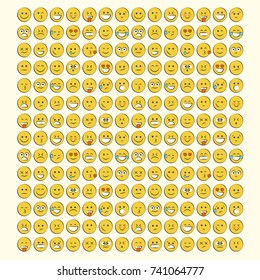 Set of smile icons. emoji. emoticons