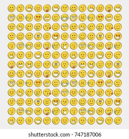 Set of smile icons. emoji. emoticons