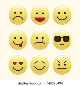 Set of smile icons. emoji. emoticons