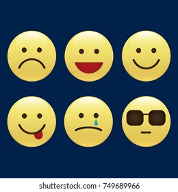 Set of smile icons. emoji. emoticons