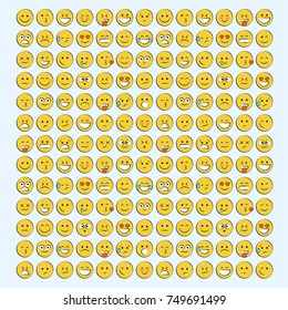 Set of smile icons. emoji. emoticons