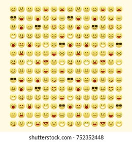 Set of smile icons. emoji. emoticons