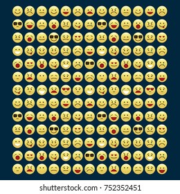 Set of smile icons. emoji. emoticons