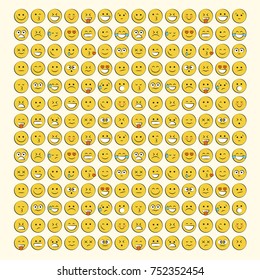 Set of smile icons. emoji. emoticons